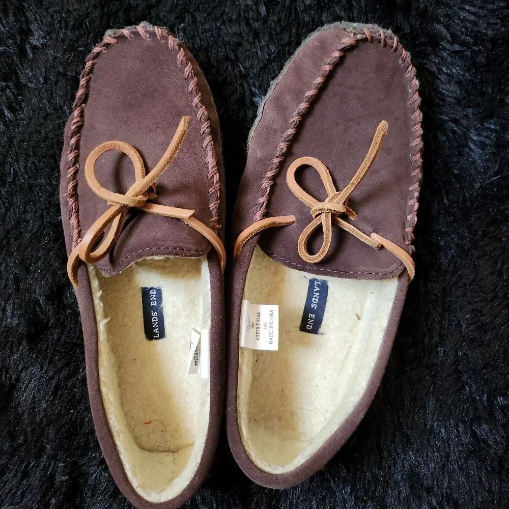 Lands' End Brown Suede Loafers